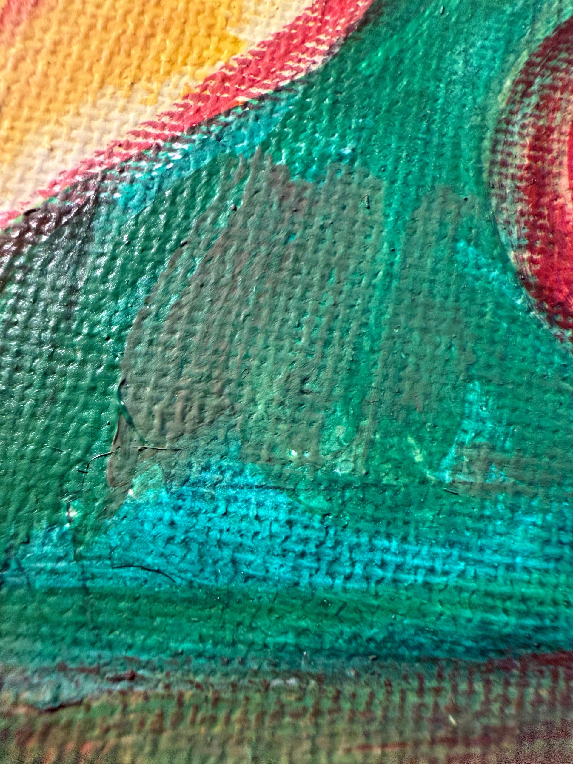 Colorful painted canvas texture